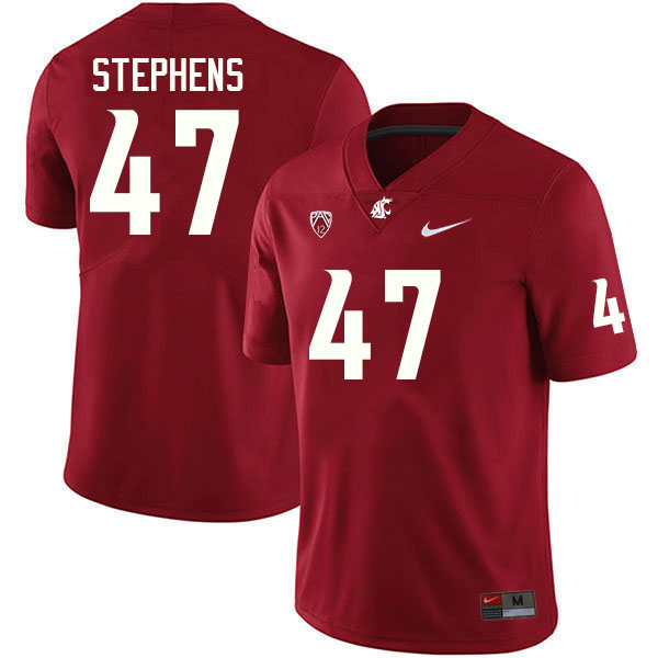 Men #47 Darnell Stephens Washington State Cougars College Football Jerseys Sale-Crimson